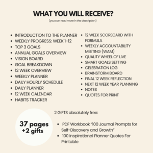 12 Week Year Planner PDF - Image 3