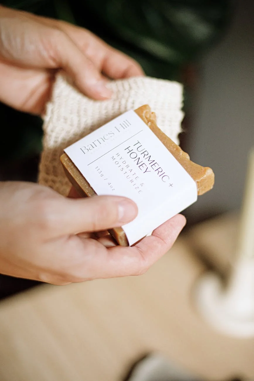 artisan turmeric honey soap in handcrafted style