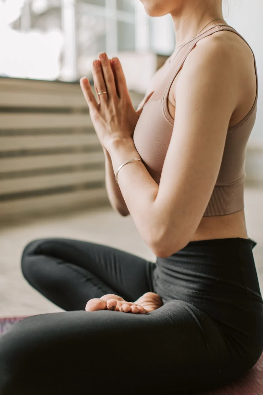 a woman meditating