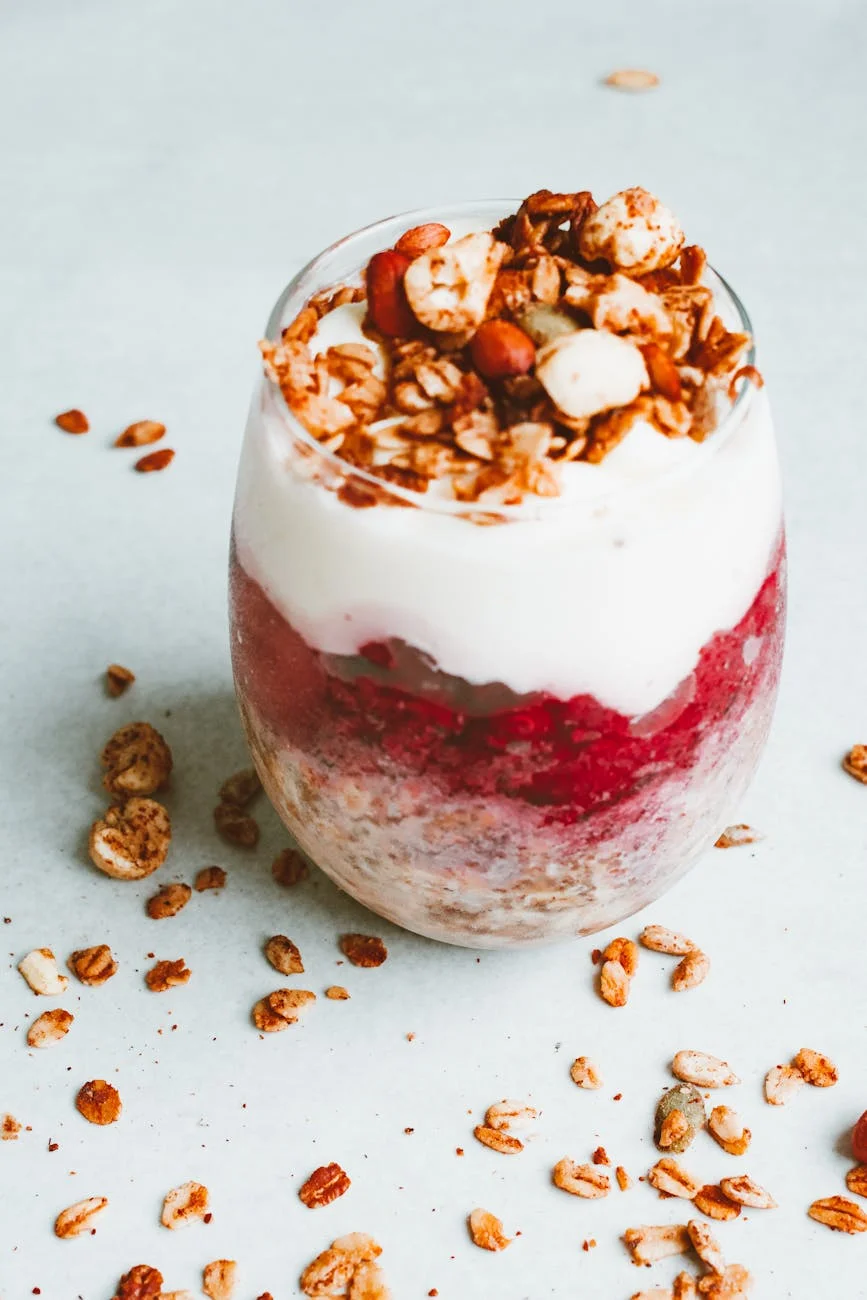 creamy drink in a glass with toppings