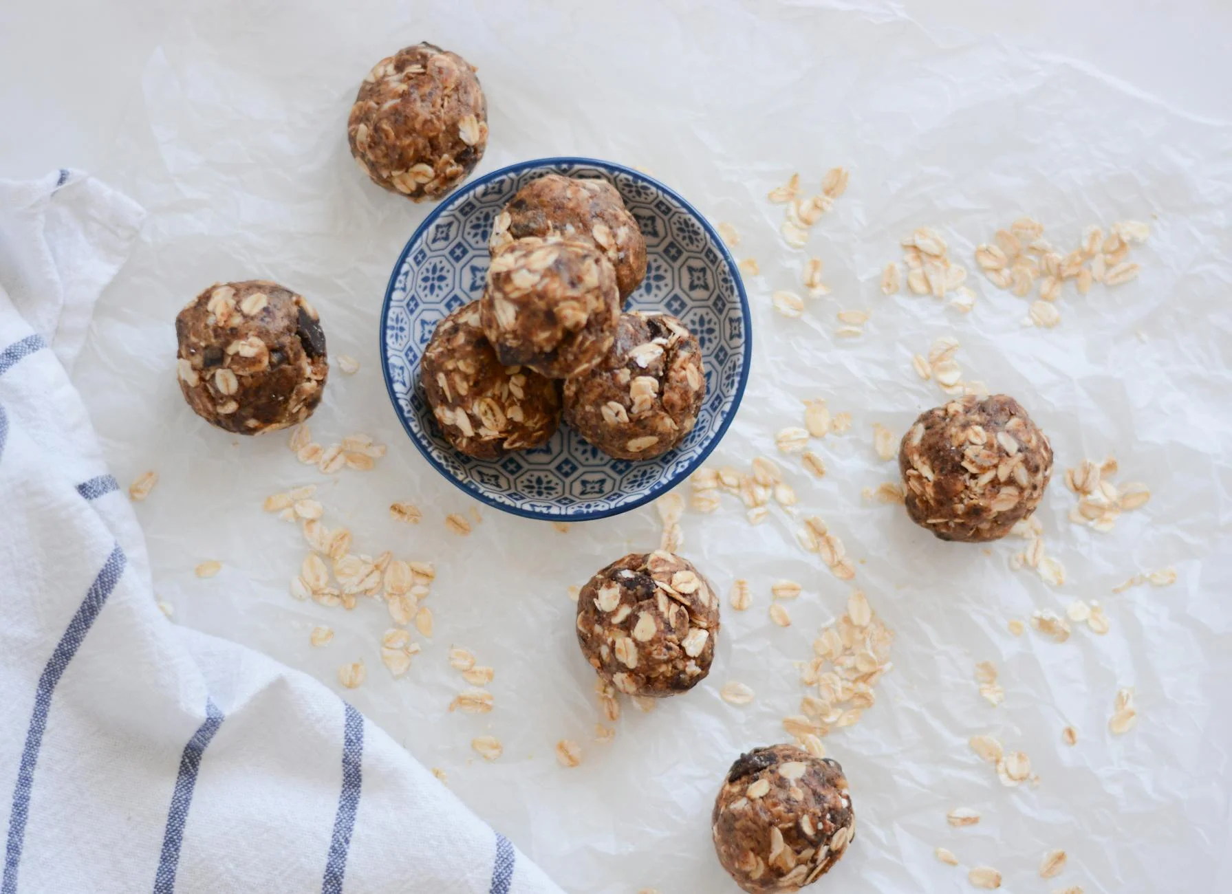 overhead shot of bliss balls