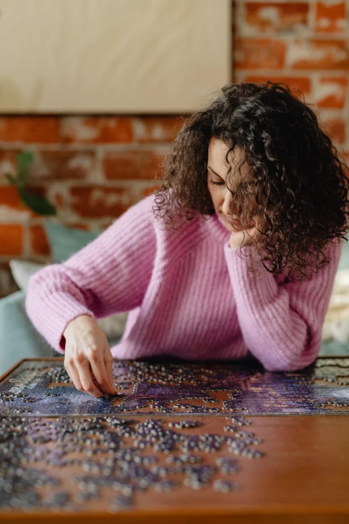 a woman in pink sweater