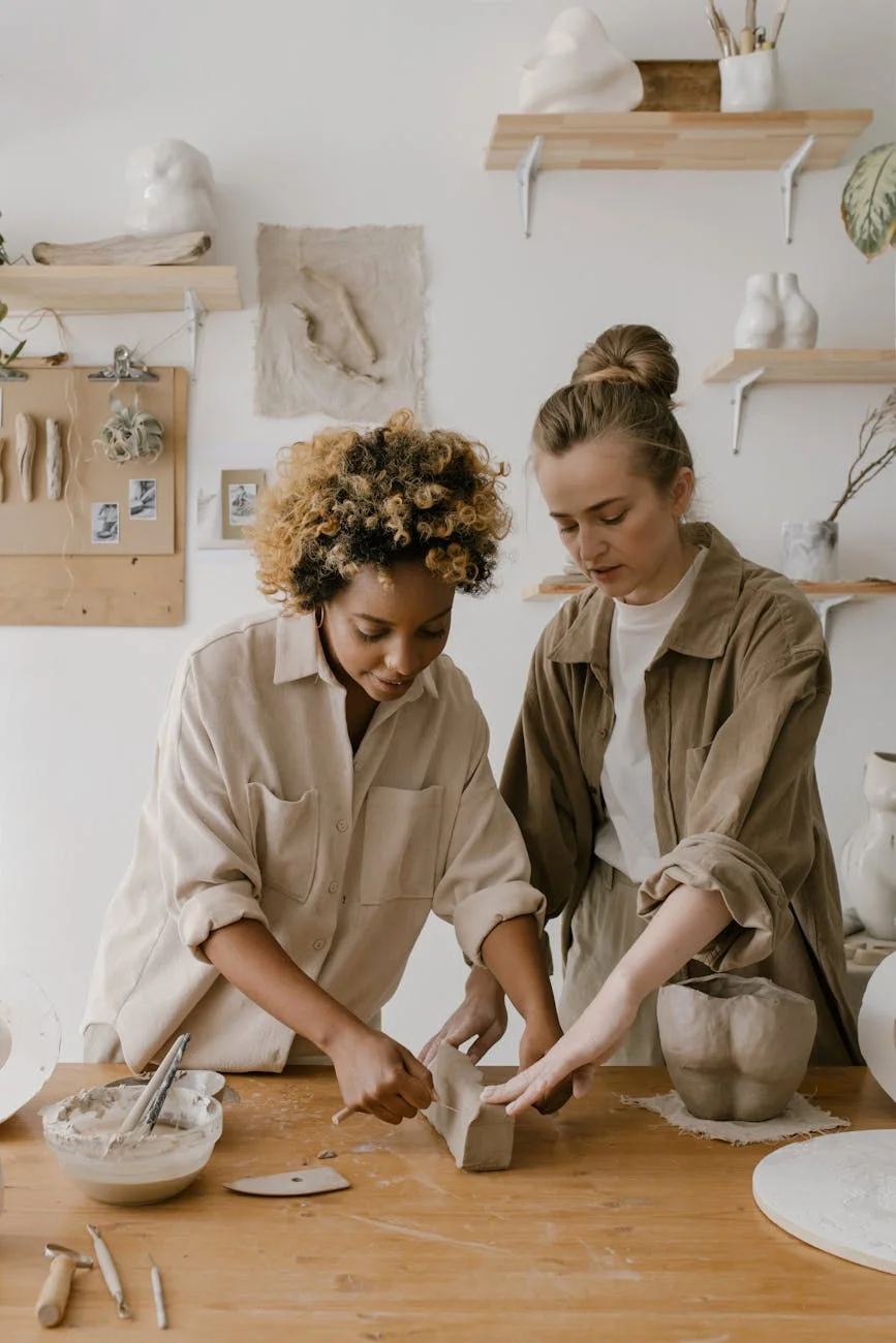 women working with clay