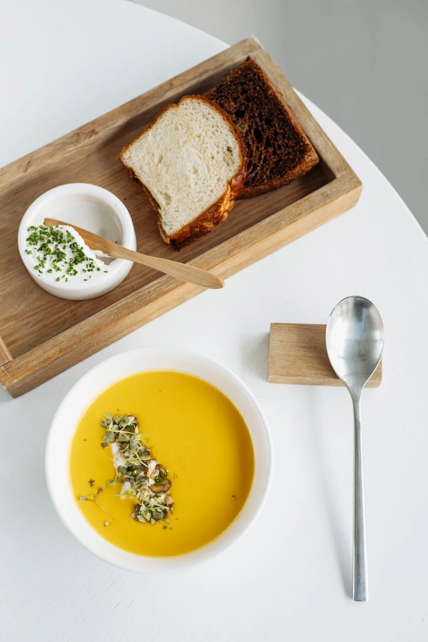 bread food plate salad