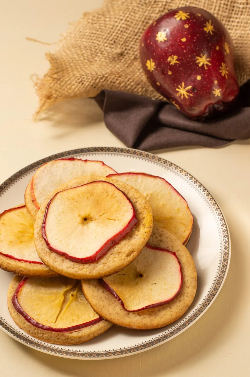 homemade apple cookies on plate