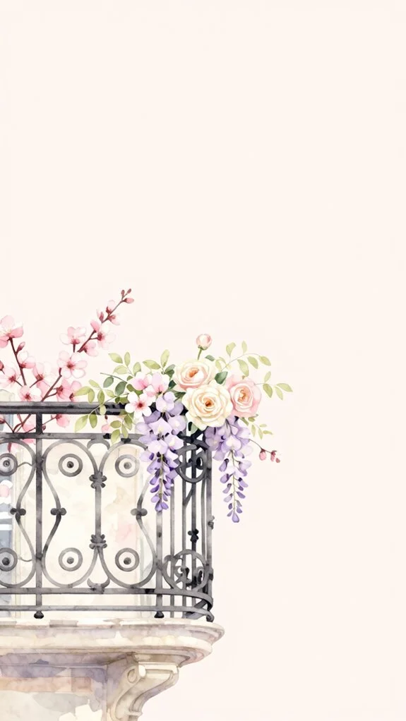ornate wrought iron spring floral details