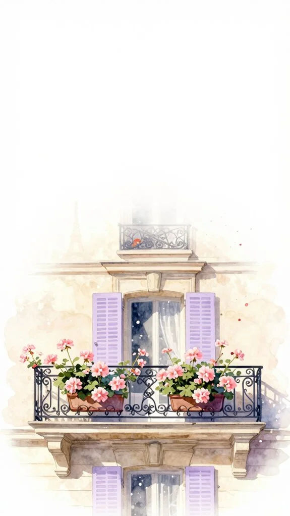 pastel parisian balcony charming