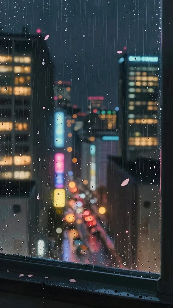 powerful commanding rainy urban ambiance