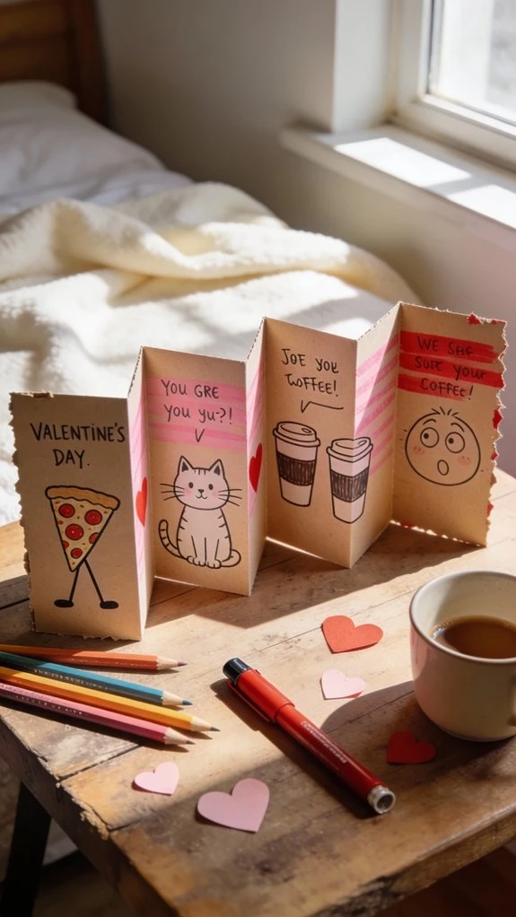 personalized illustrated accordion fold inside jokes