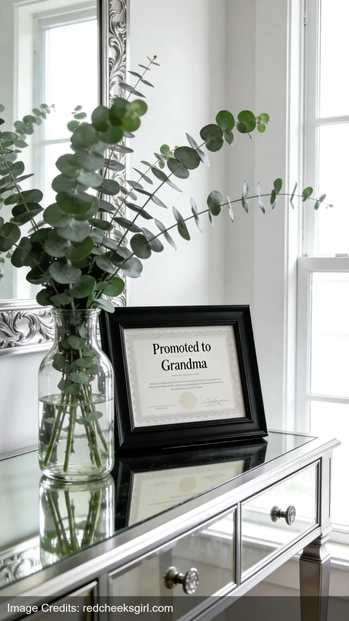 framed grandma promotion certificate for baby announcement gift