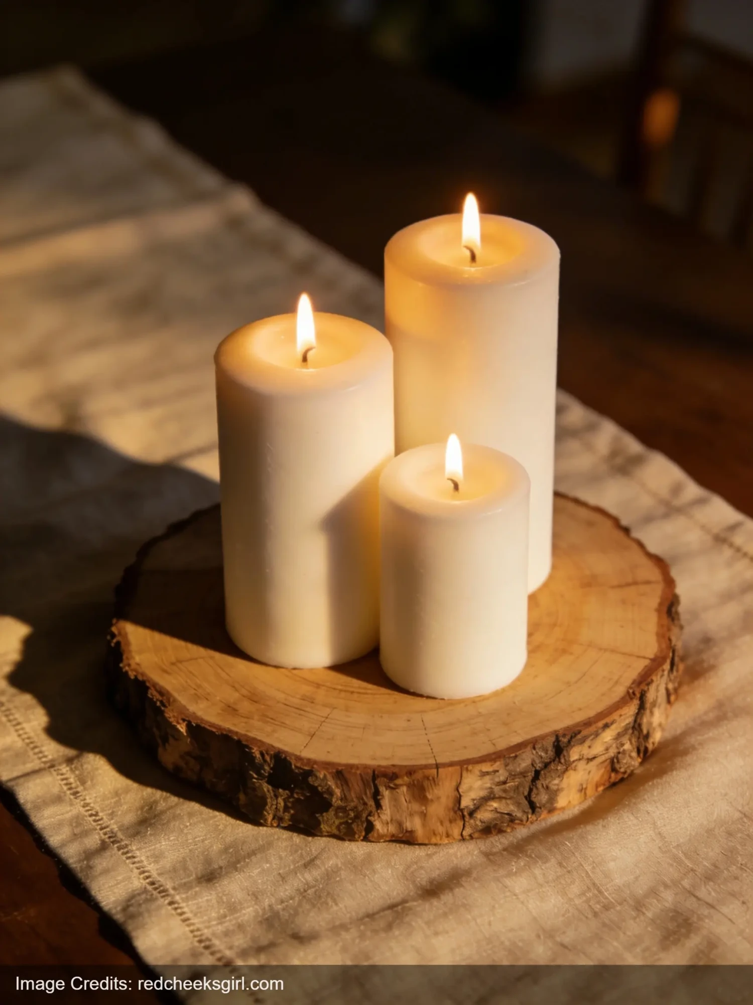 DIY tree branch candle centerpiece that looks like expensive wedding decor