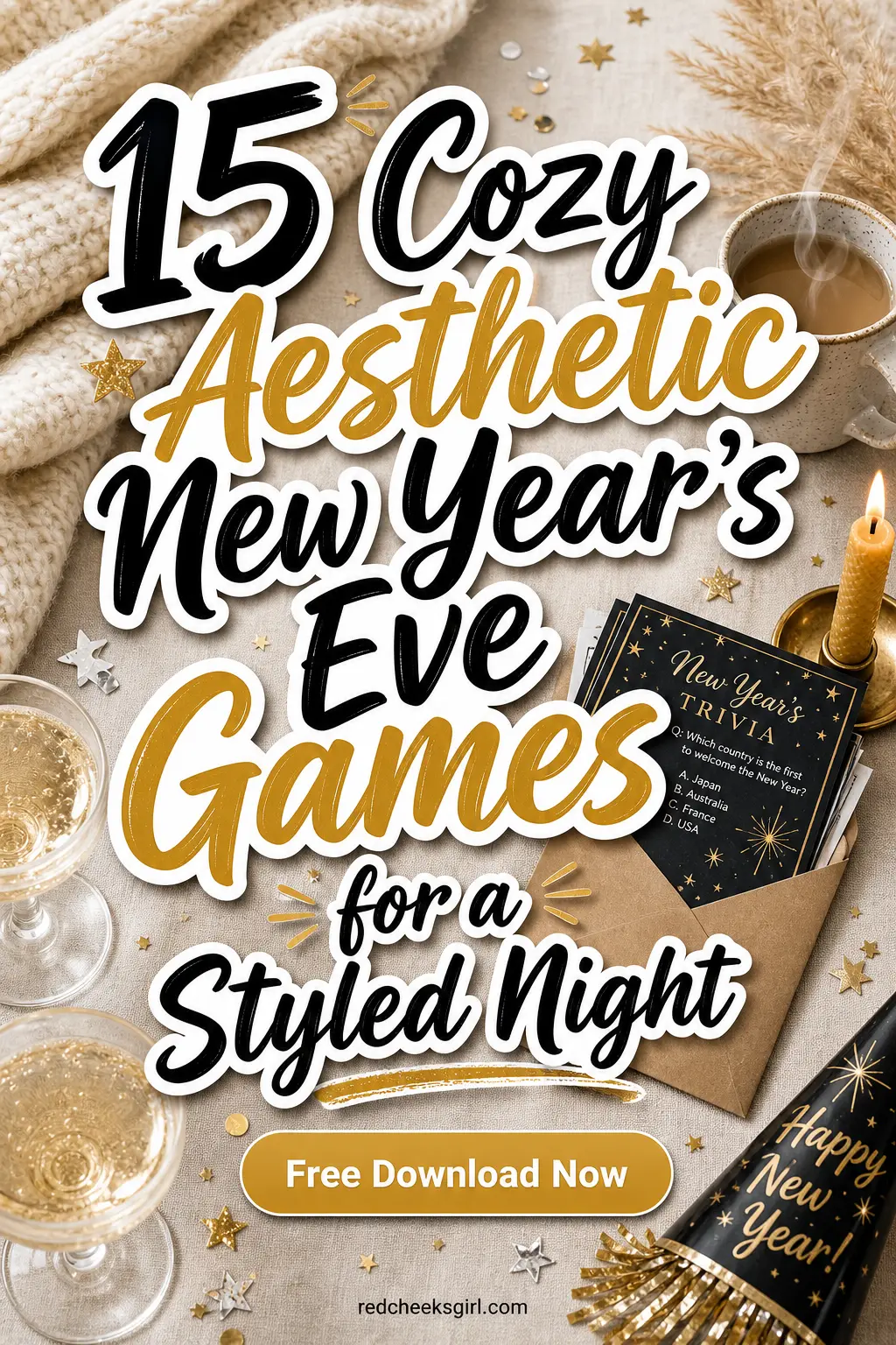 15 Cozy Aesthetic New Year's Eve Games for a Styled Night