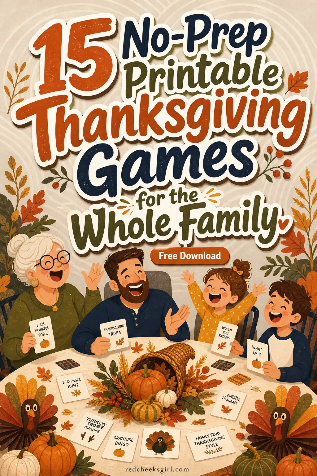 15 No-Prep Printable Thanksgiving Games for the Whole Family