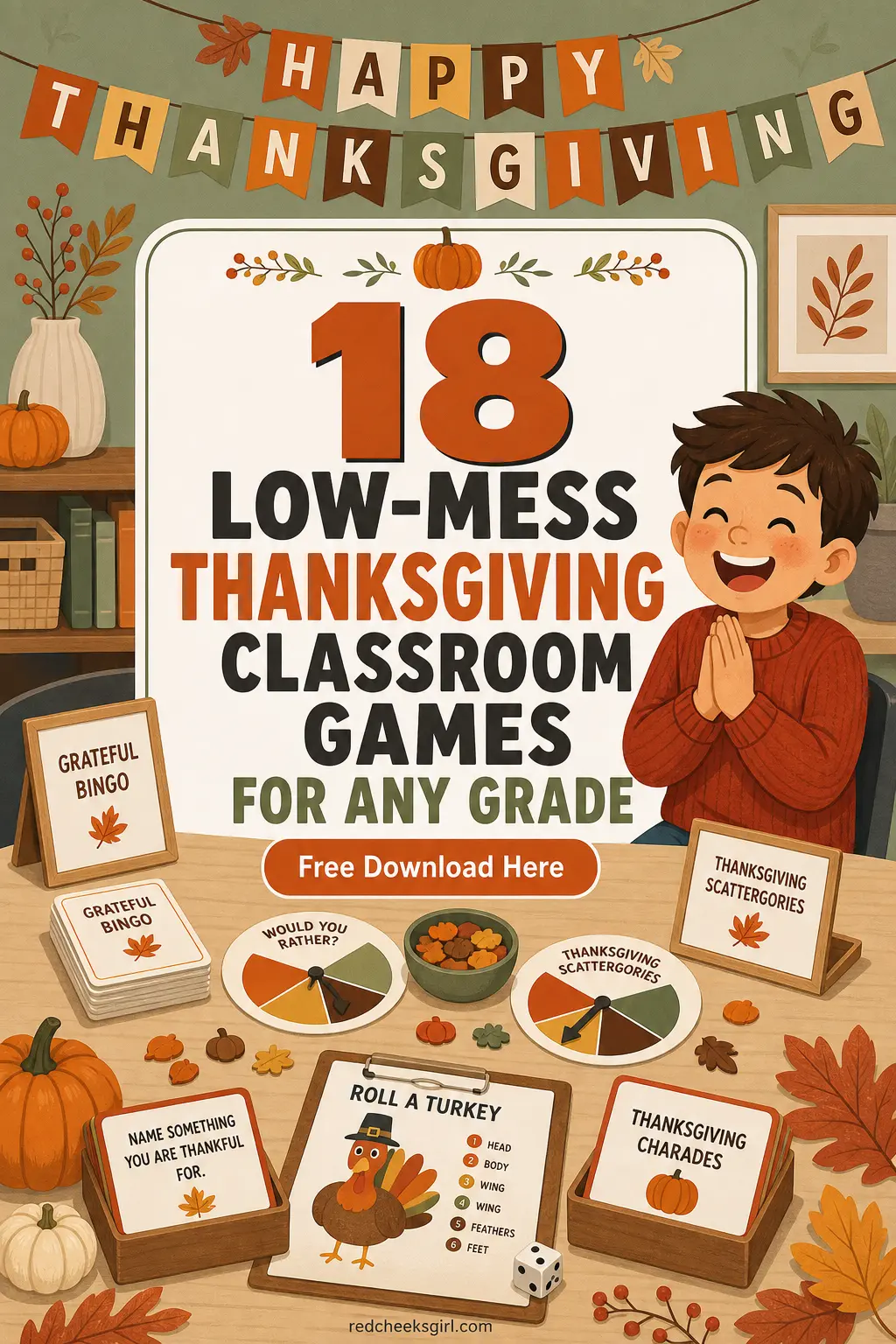 18 Low-Mess Thanksgiving Classroom Games for Any Grade