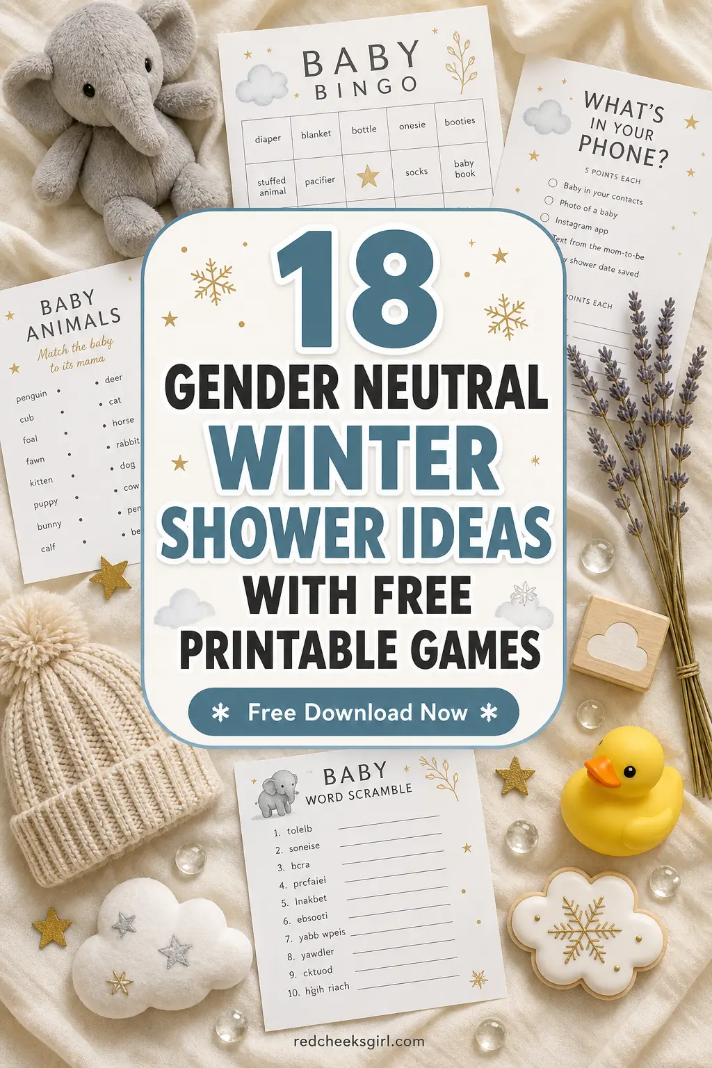 18 Gender Neutral Winter Shower Ideas With Free Printable Games