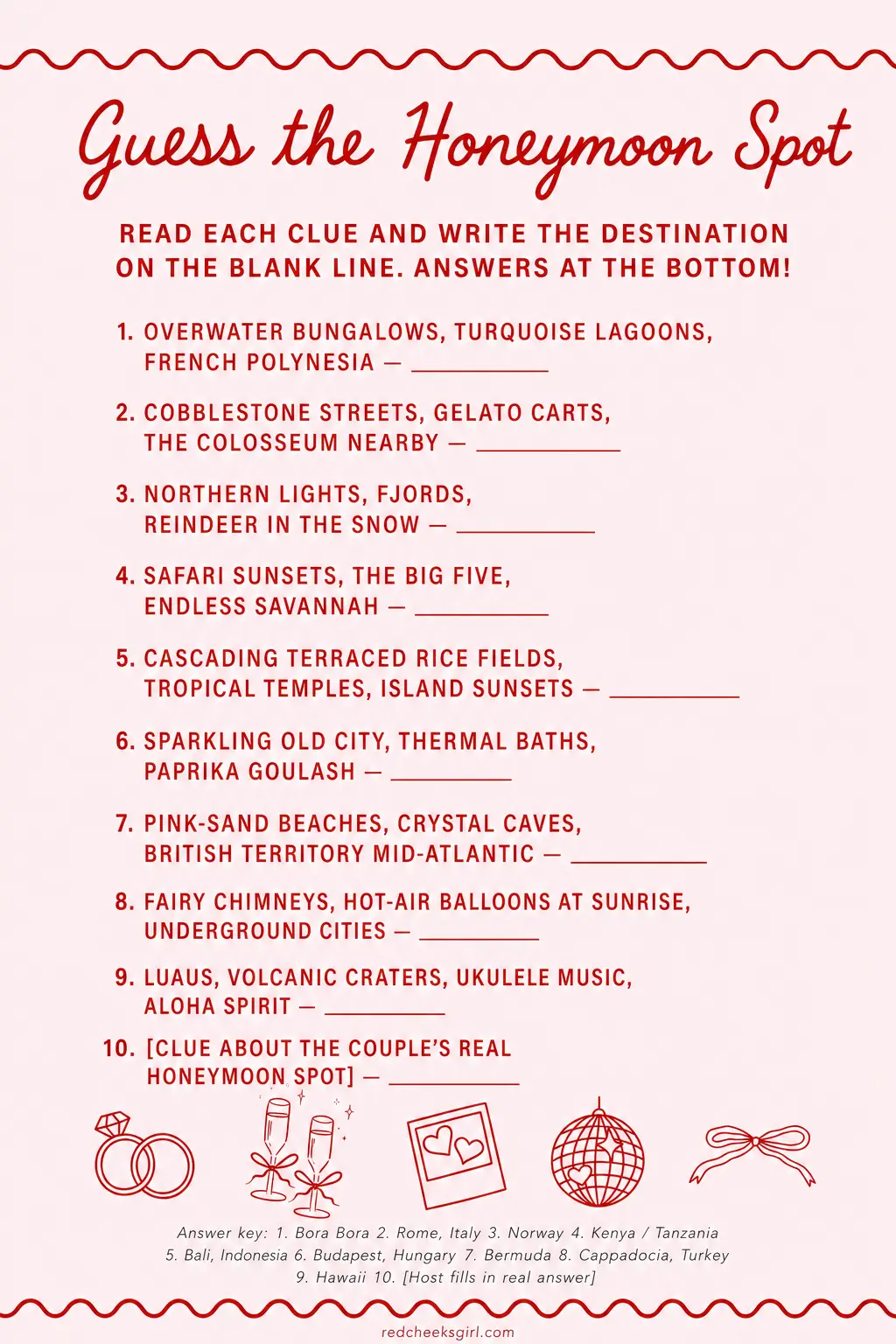 Guess the Honeymoon Spot printable