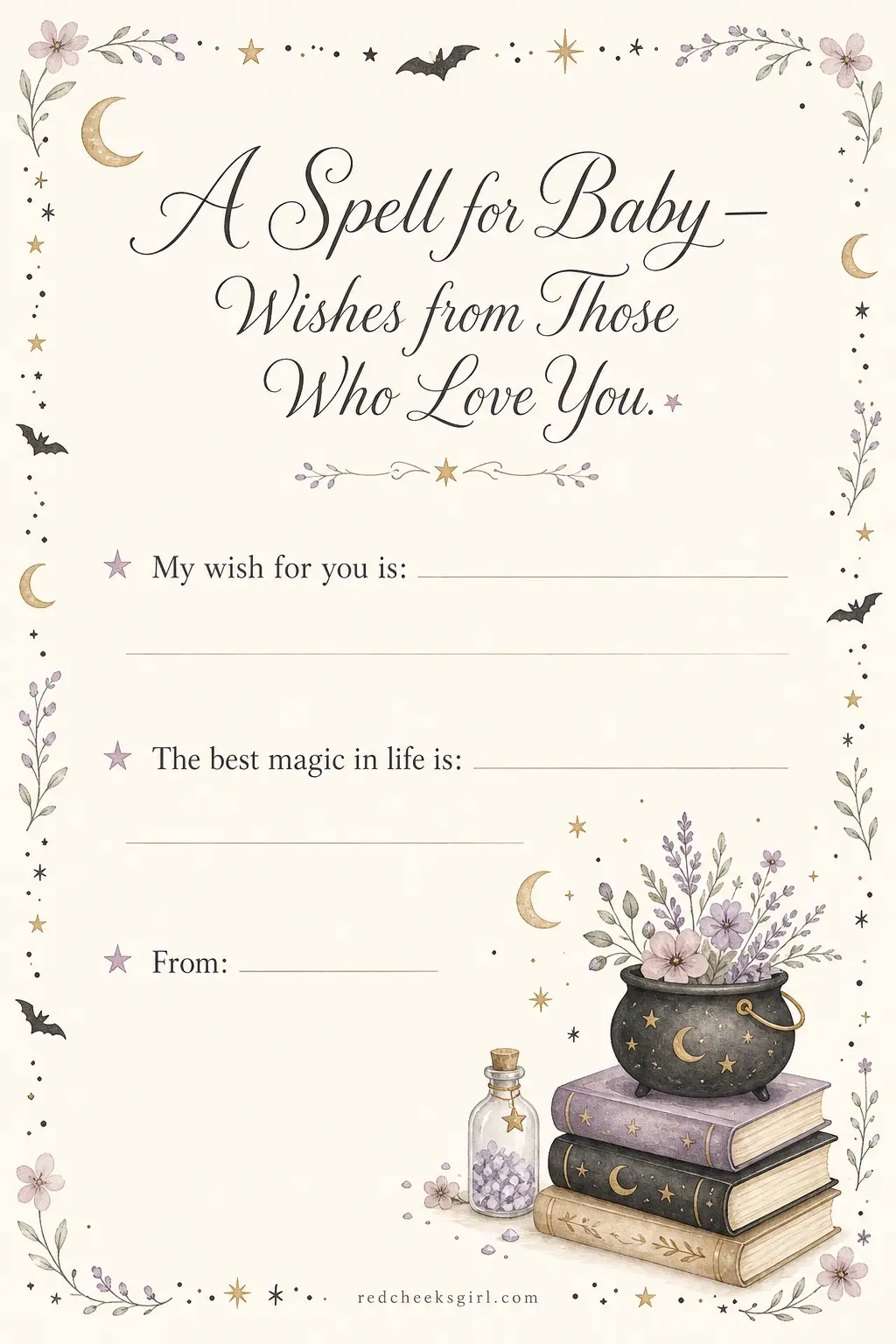 Wishes for Baby Spell Book printable