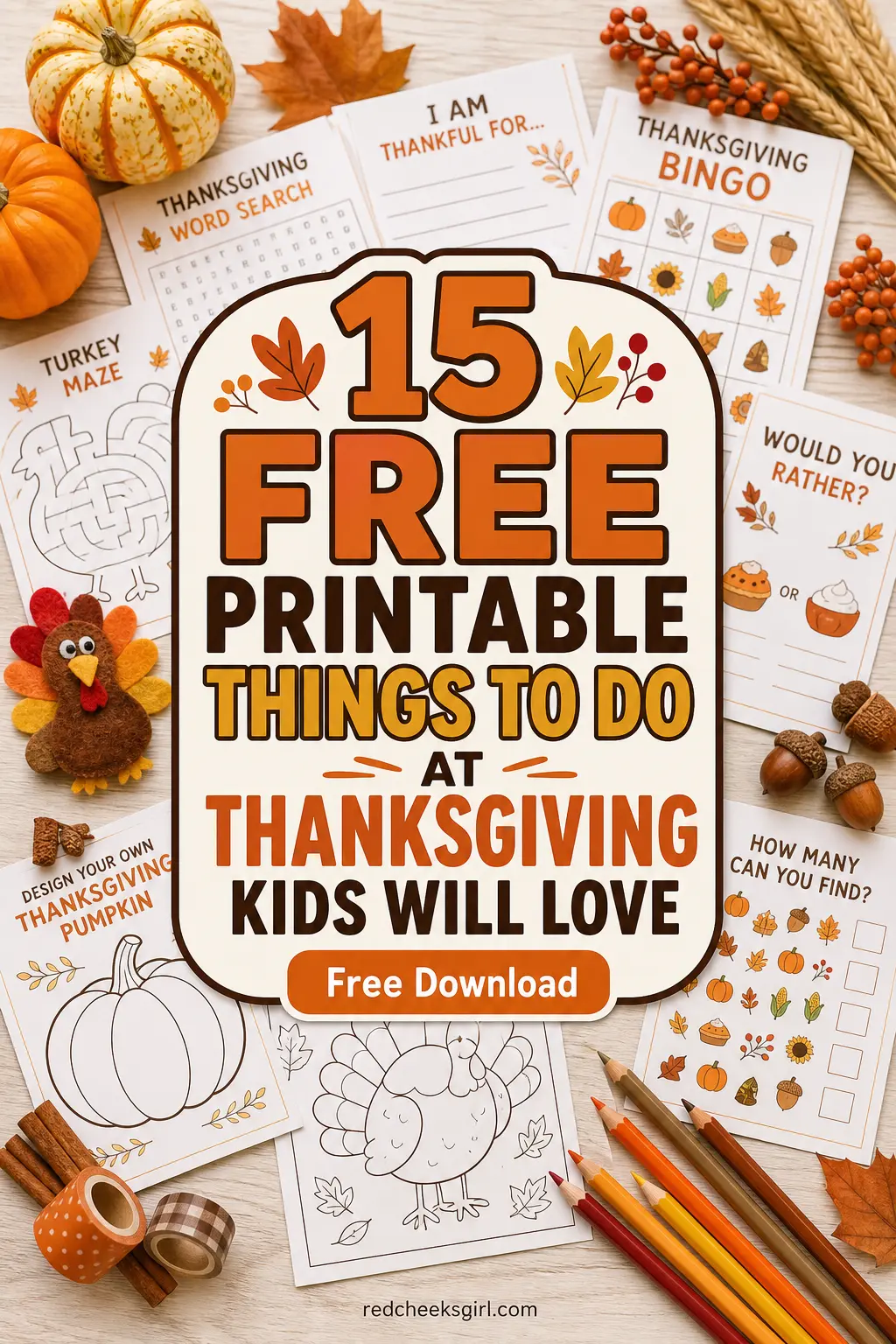 15 Free Printable Things To Do At Thanksgiving Kids Will Love