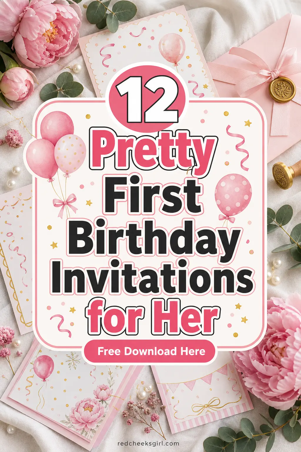 12 Pretty First Birthday Invitations for Her