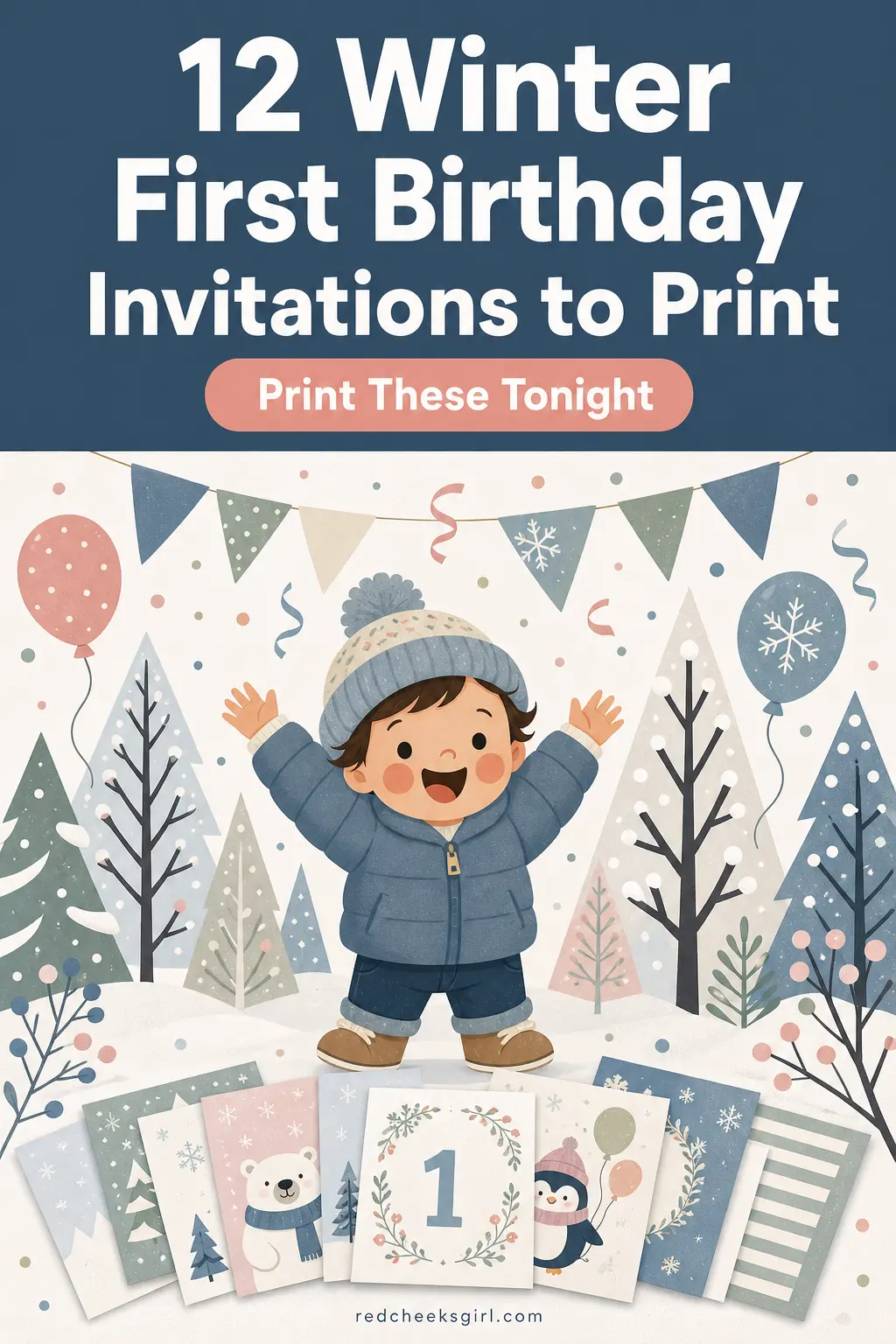12 Winter First Birthday Invitations to Print