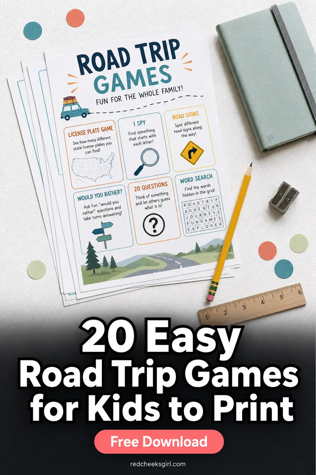 20 Easy Road Trip Games for Kids to Print