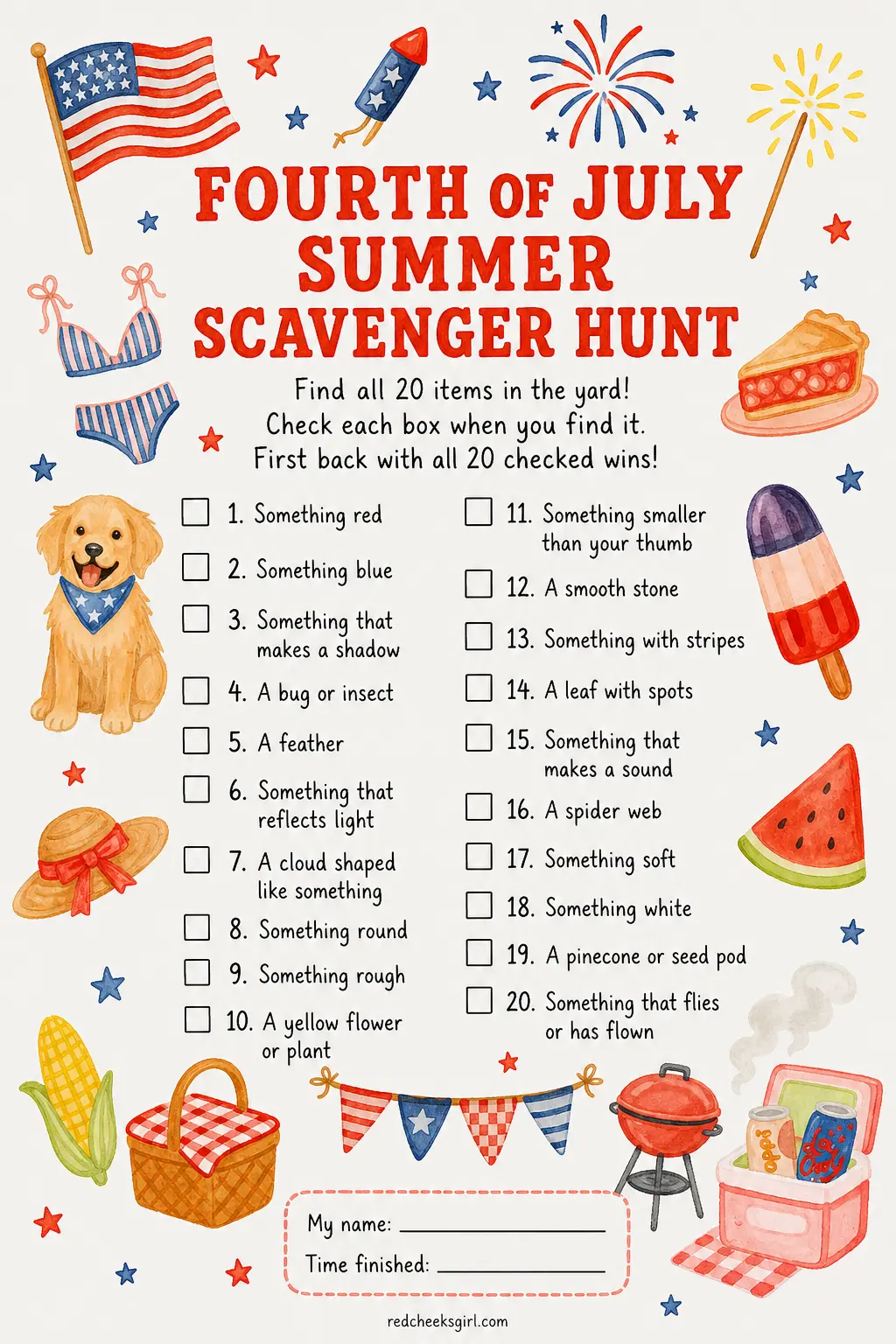 Summer Scavenger Hunt printable