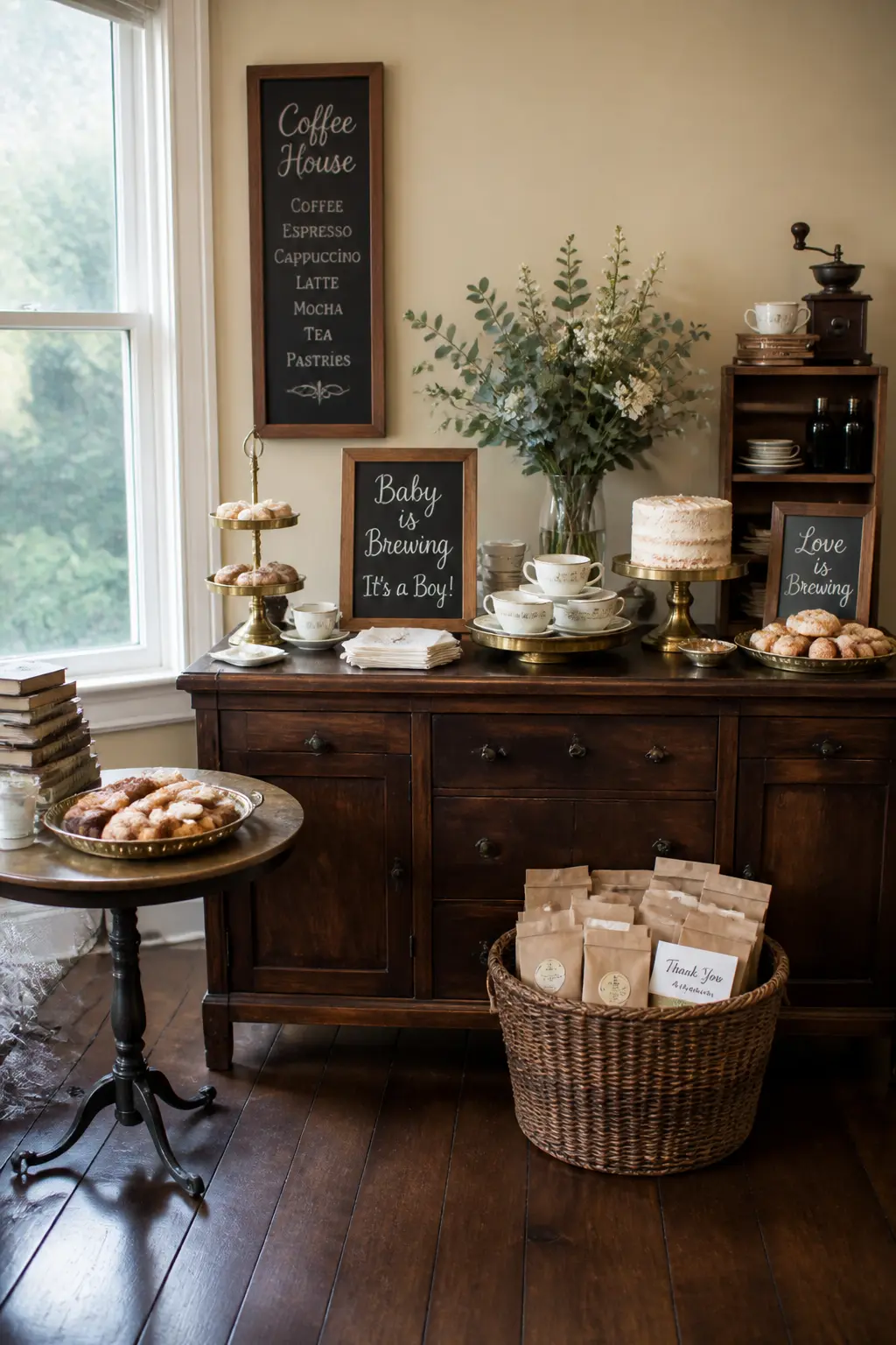 Vintage Coffee House Dessert Table