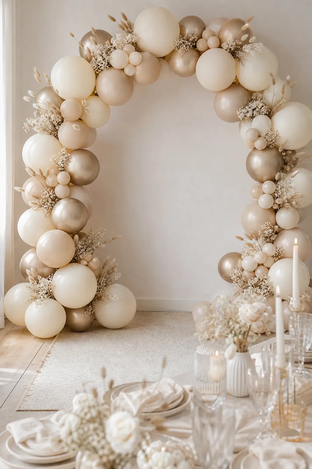 Ivory and Champagne Luxe Arch