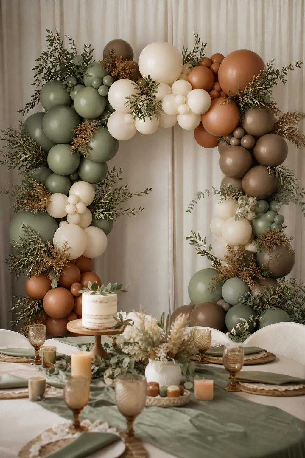 Muted Sage and Rust Earthy Arch