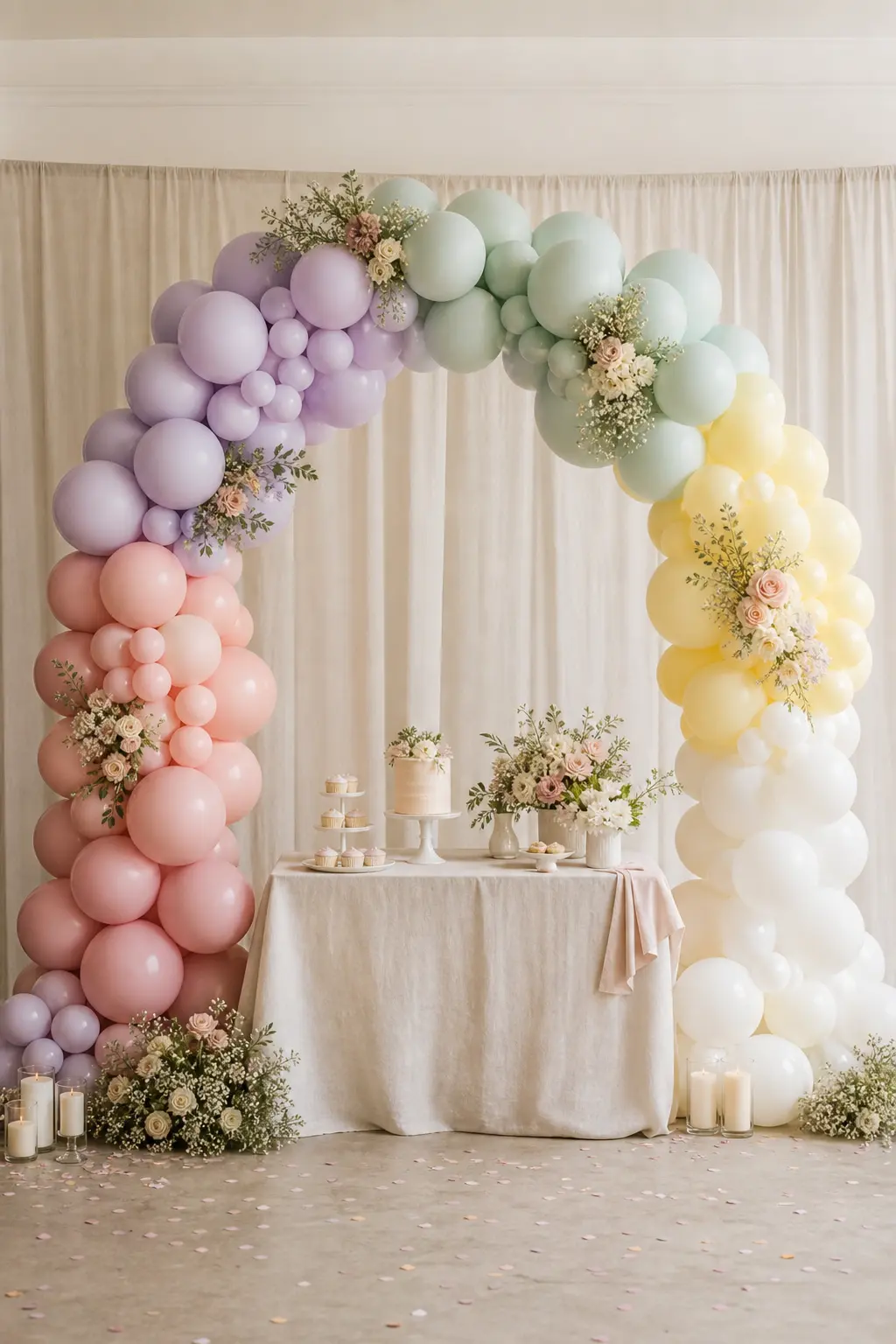 Pastel Rainbow Stripe Arch