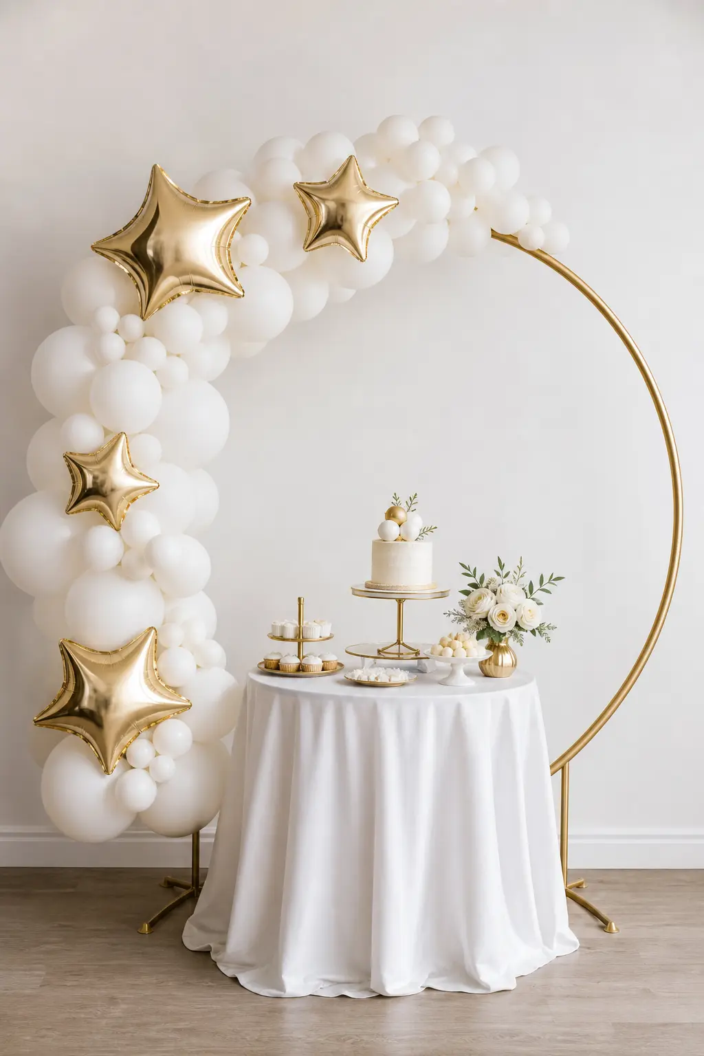 White and Gold Star Arch