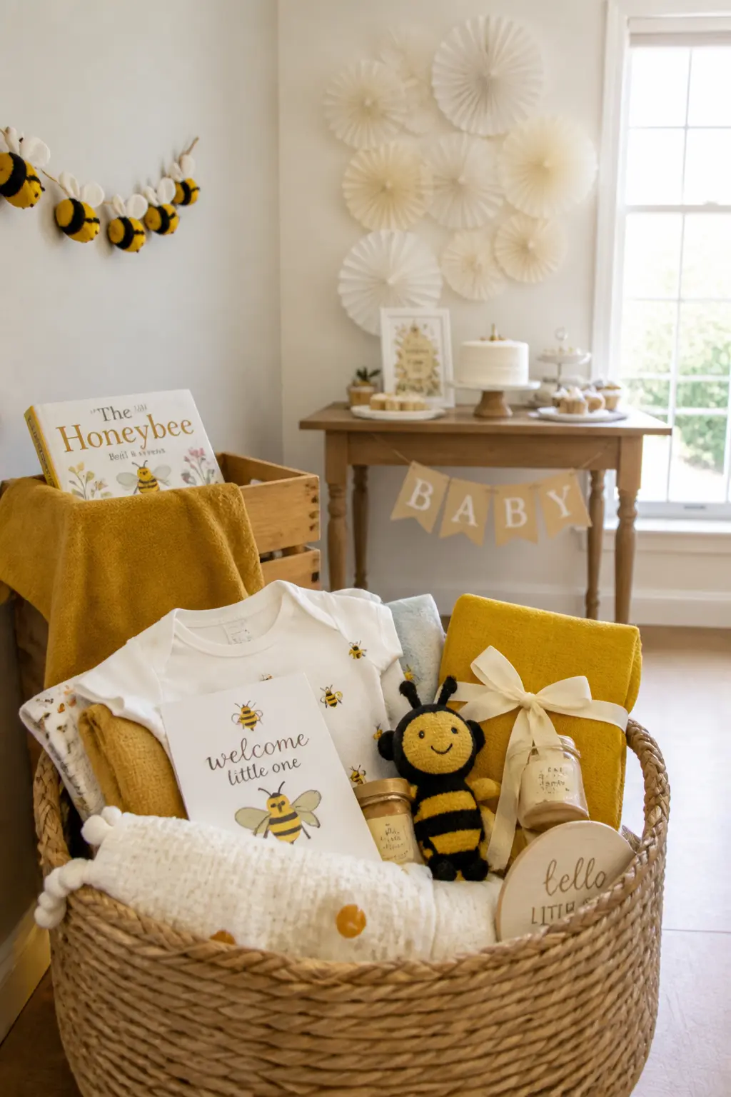 Honey Bee Baby Shower Basket