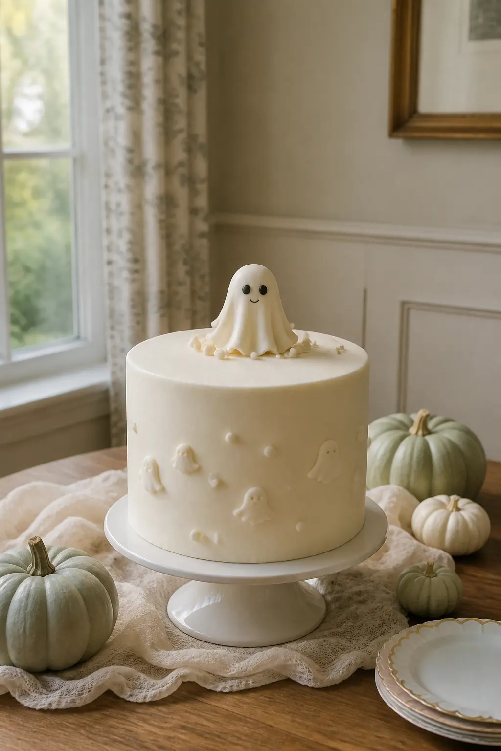 Friendly Ghost Fondant Cake
