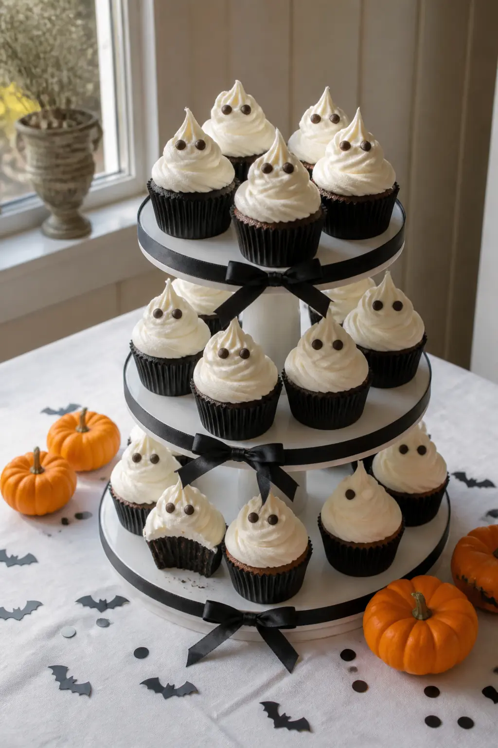 Individual Ghost Cupcake Tower