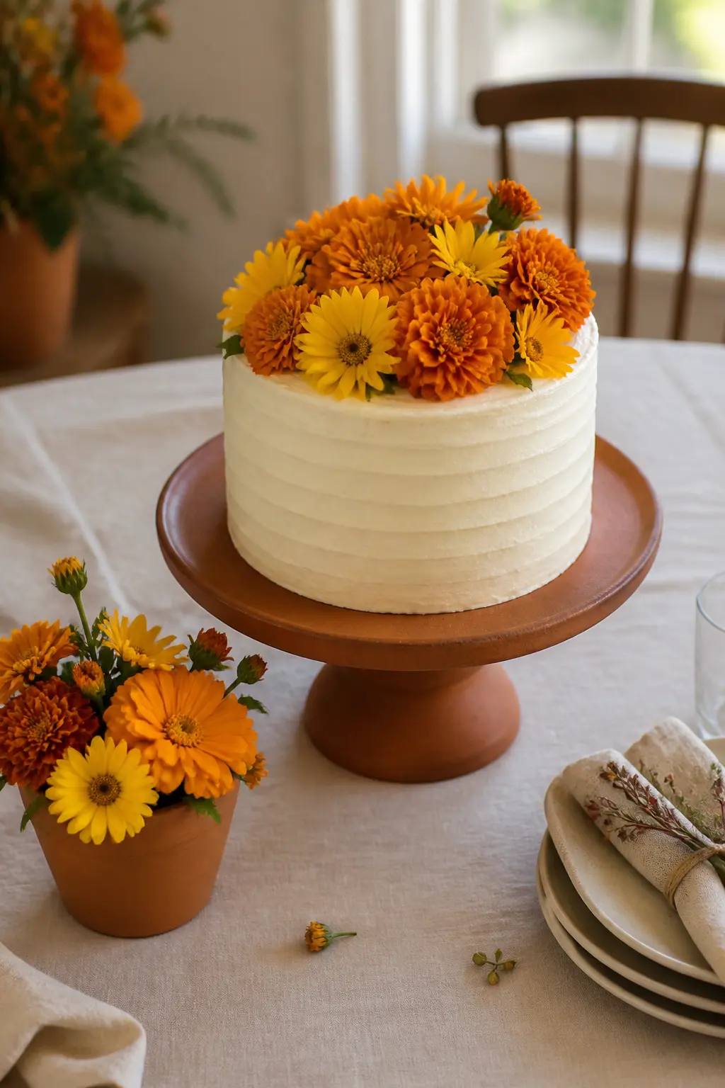 Marigold and Calendula Cake