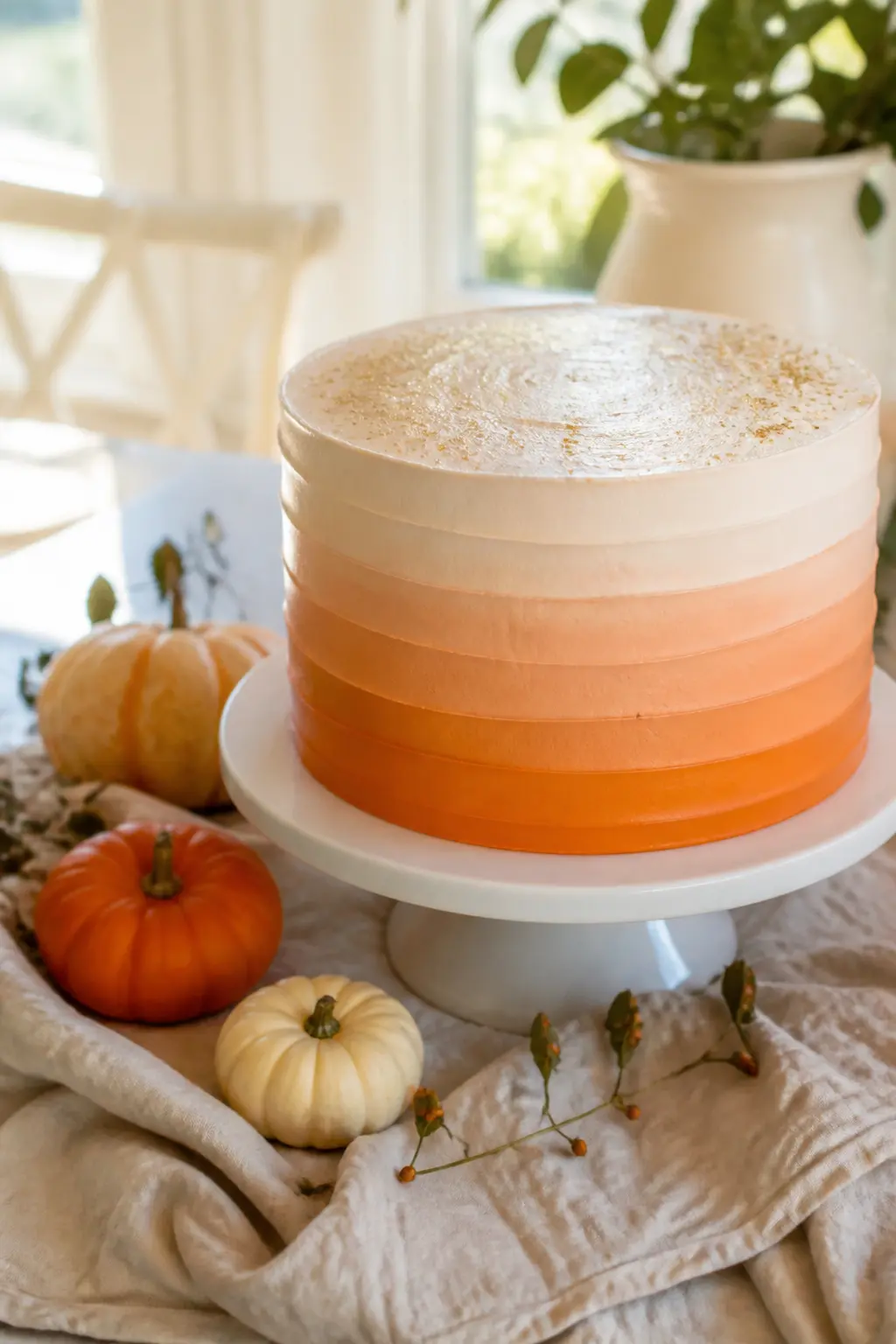 Orange Ombre Buttercream Cake