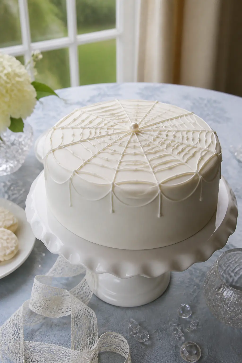 Spider Web Lace Fondant Cake