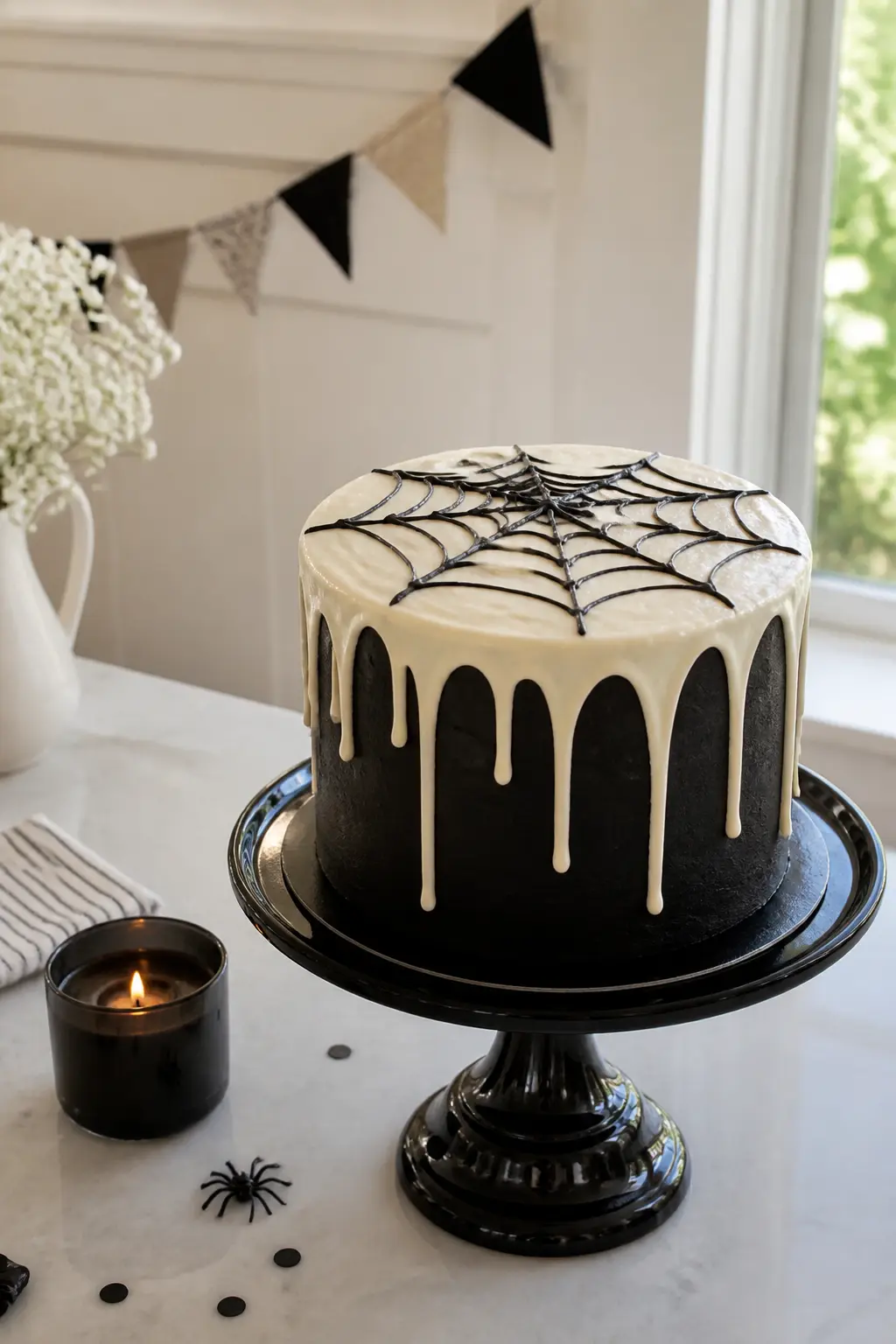 Spiderweb Drip Cake