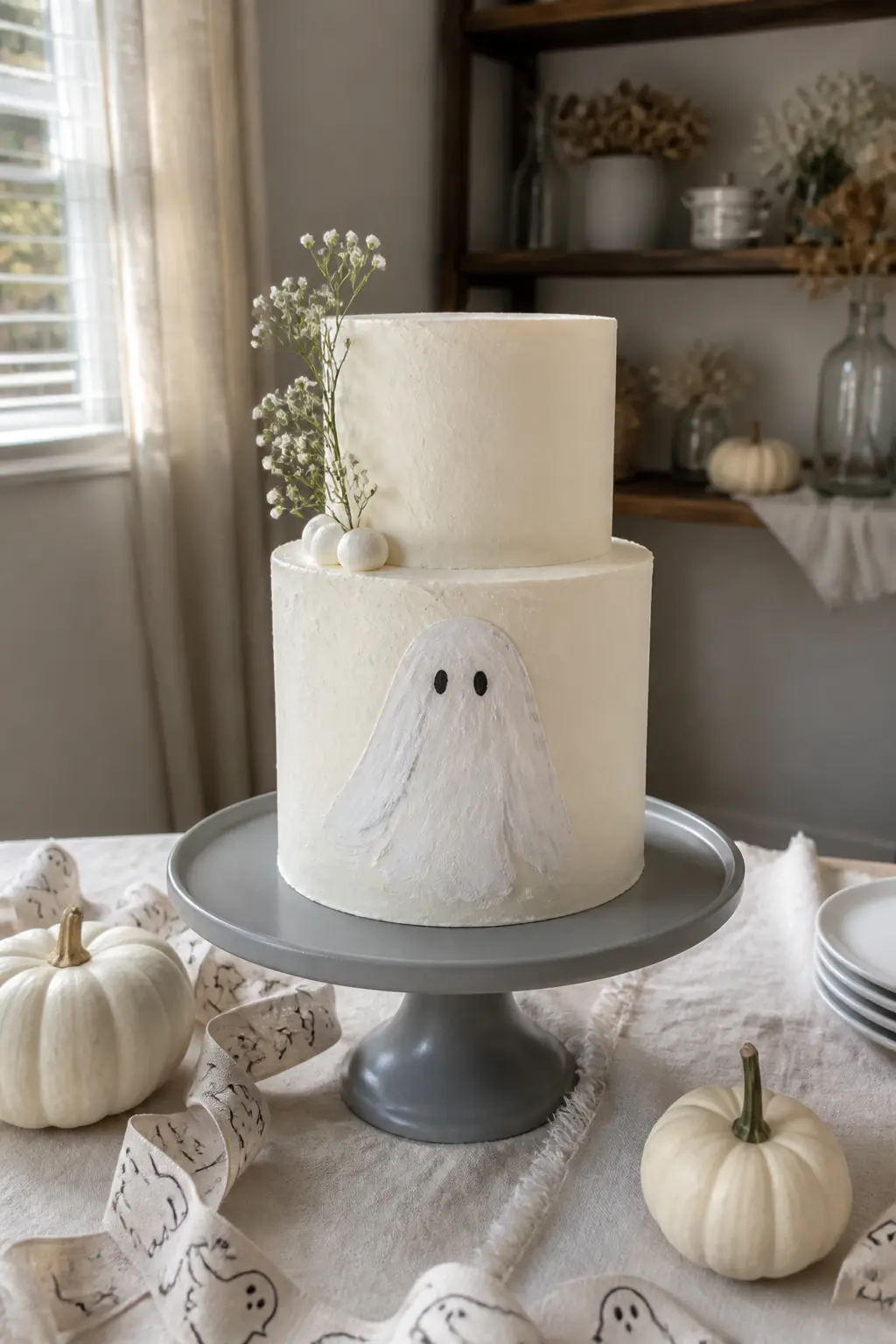 Two-Tier Watercolour Ghost Cake