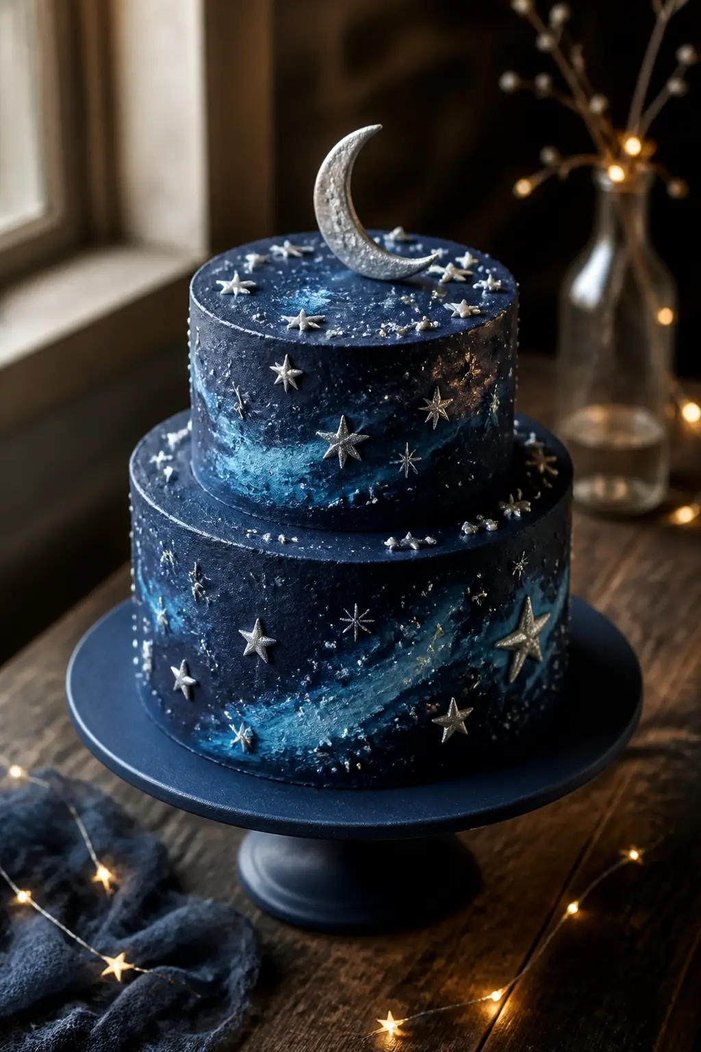 Space Cake With A Crescent Moon