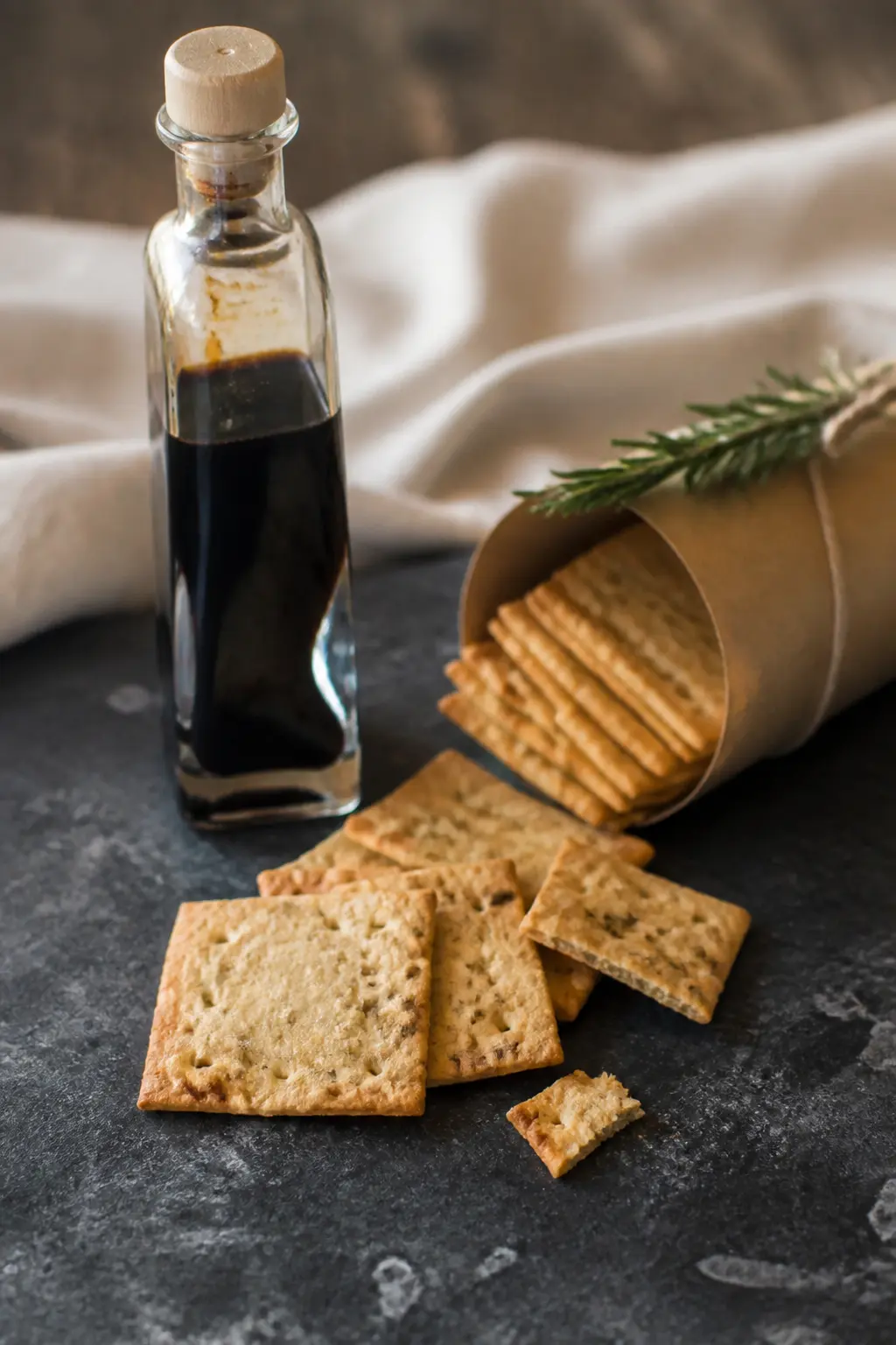 Aged Balsamic Vinegar and Gourmet Cracker Pairing