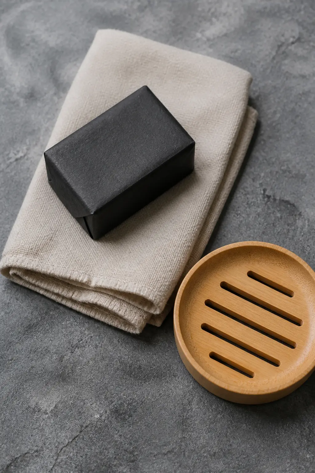 Exfoliating Charcoal Face Bar and Linen Hand Towel