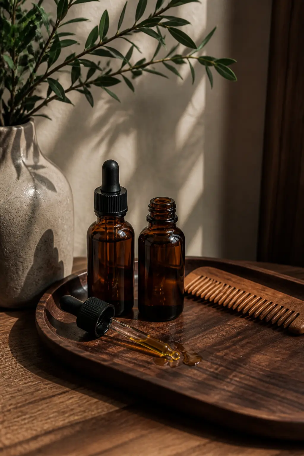 Premium Beard Oil in an Amber Glass Dropper Bottle
