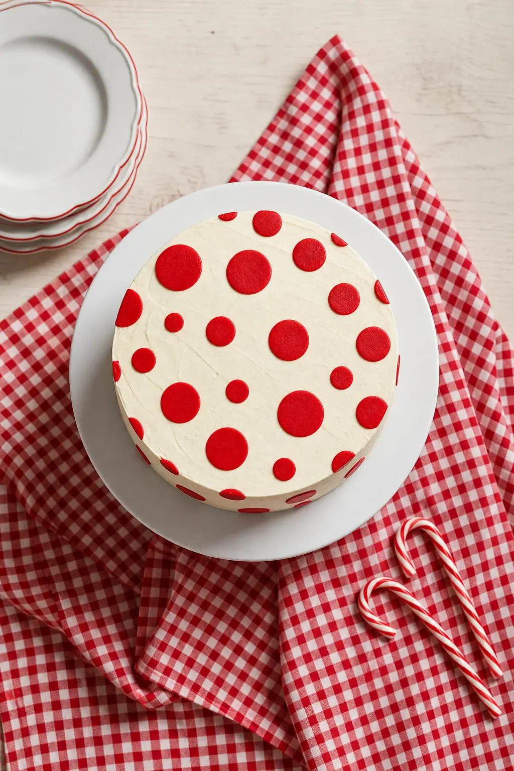 Polka-Dot Cake in Red and White