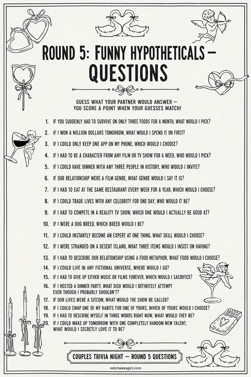 Funny Hypotheticals — Questions Sheet printable