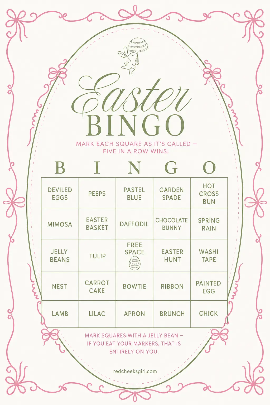 Easter Bingo printable