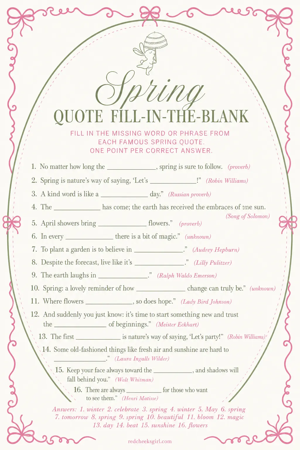 Spring Quote Fill-In-The-Blank printable