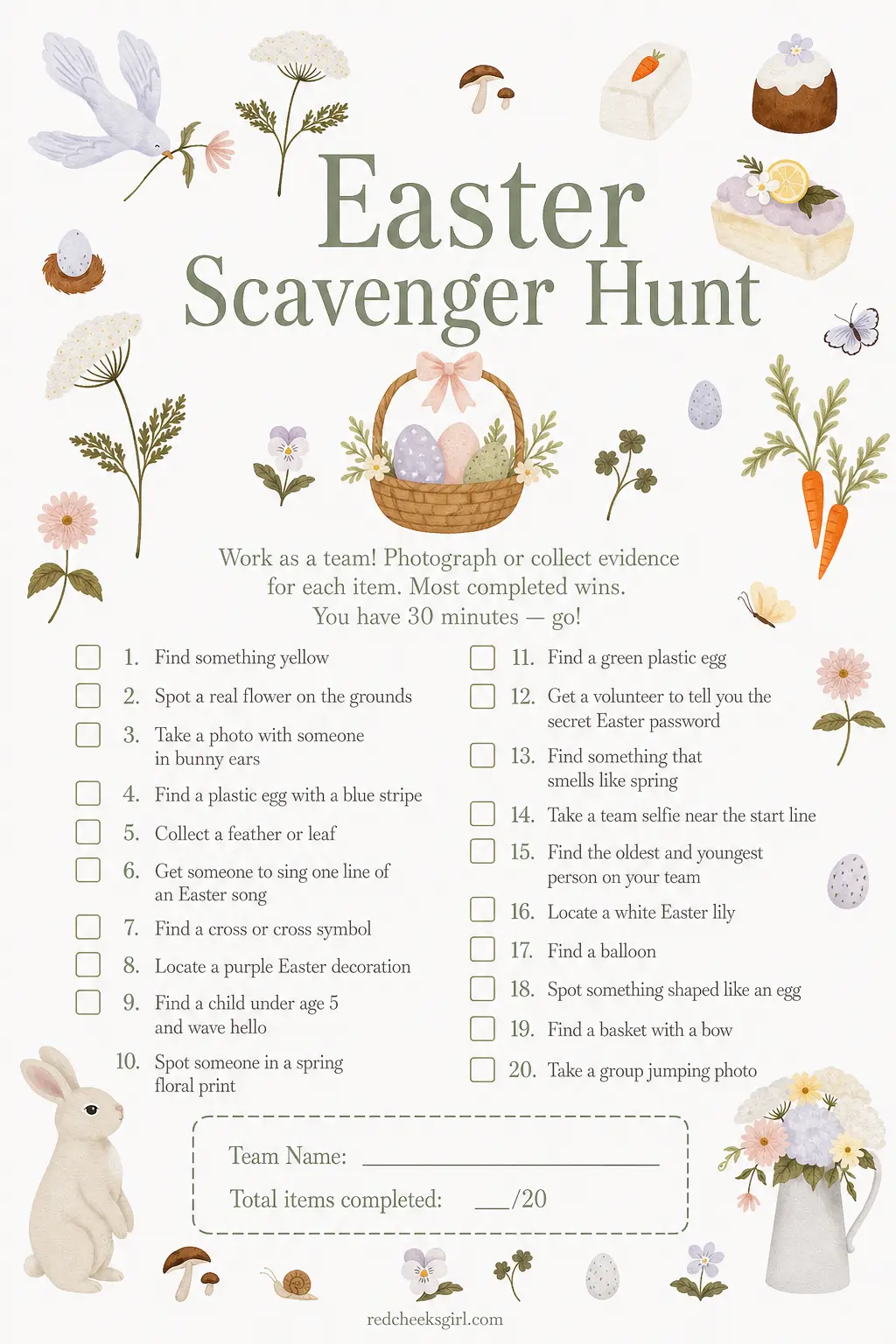 Easter Scavenger Hunt (printable) printable