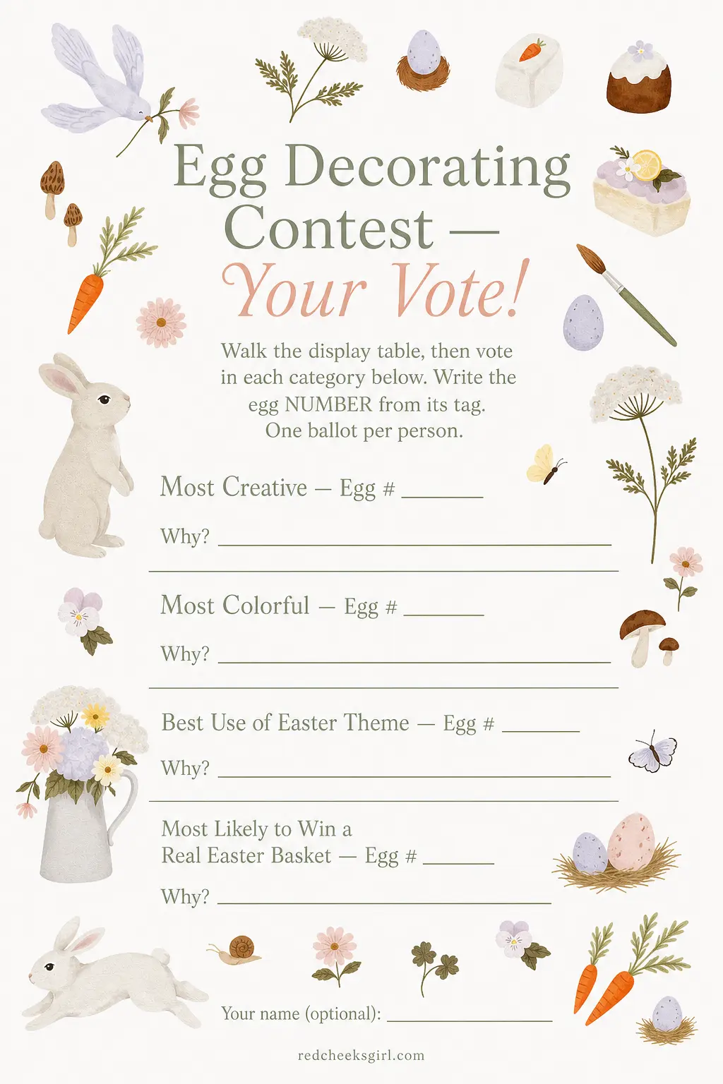 Team Egg Hunt Relay printable
