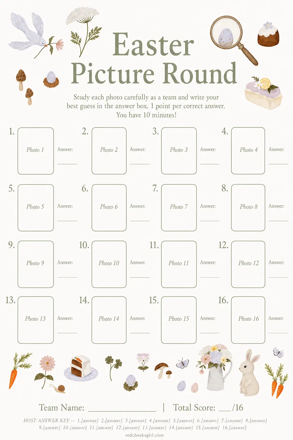 Group Picture Round (printable) printable